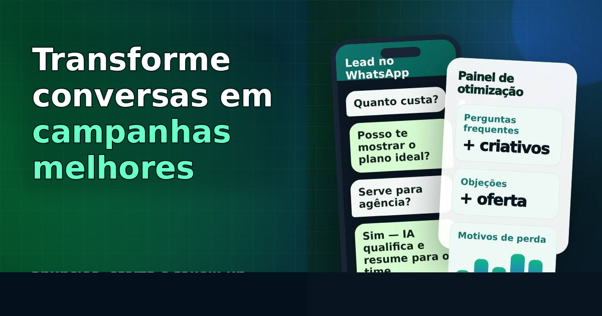 Capa do artigo com título no topo esquerdo e visual de WhatsApp e painel de otimização à direita.