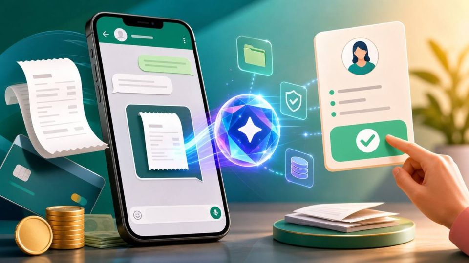Comprovante de pagamento enviado no WhatsApp sendo conferido por IA com validação humana