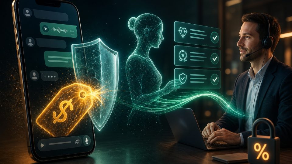 Atendimento no WhatsApp com IA qualificando objeção de preço e humano assumindo negociação