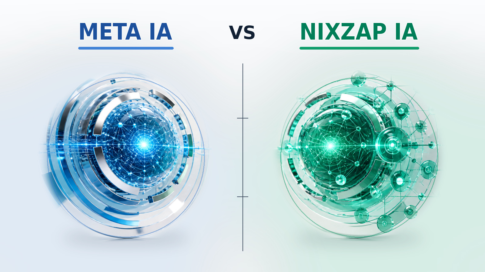 Comparação visual entre a IA da Meta e a IA da NixZap para operações no WhatsApp