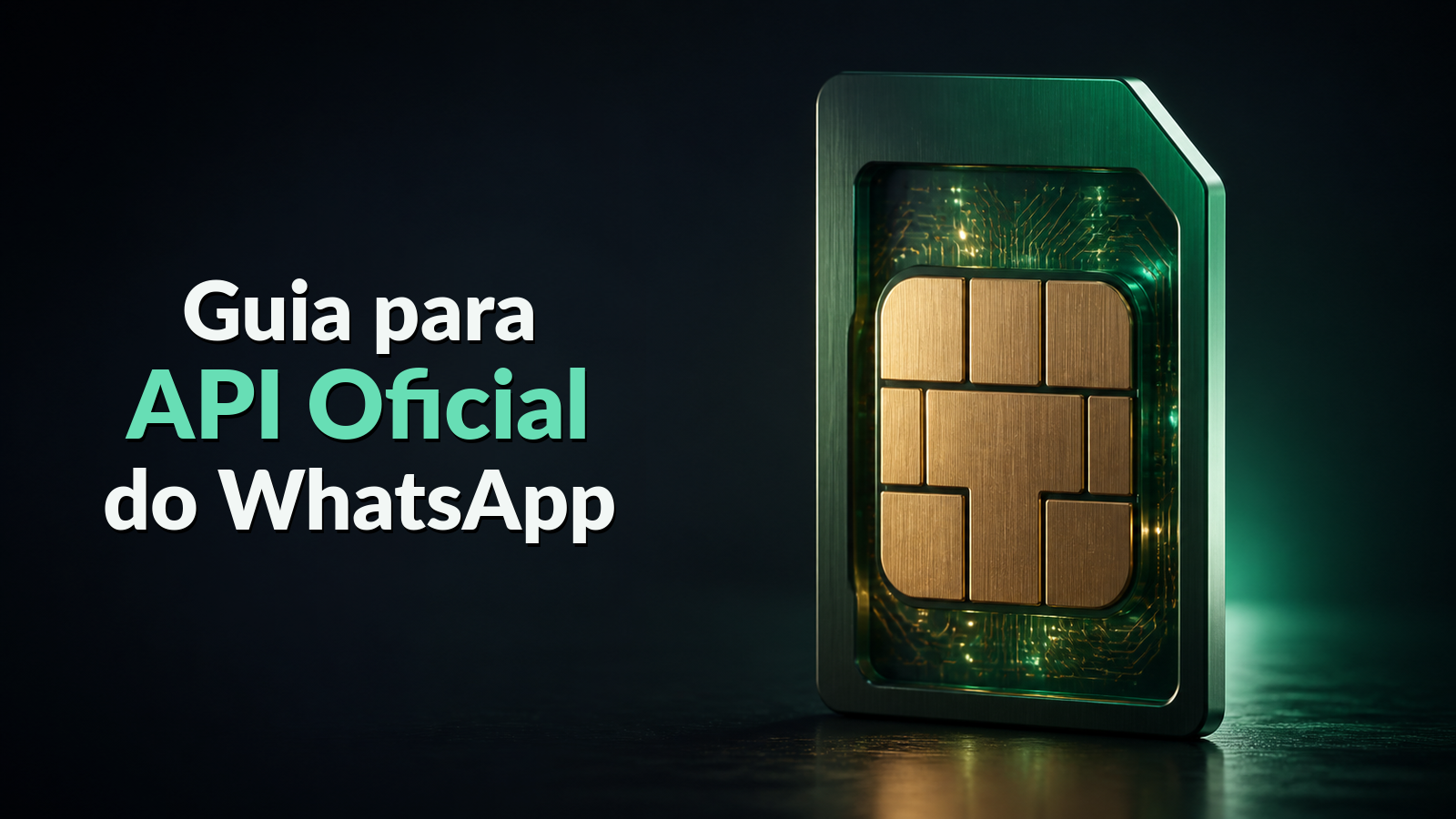 Chip SIM tecnológico representa a infraestrutura de uma linha conectada à API oficial do WhatsApp.