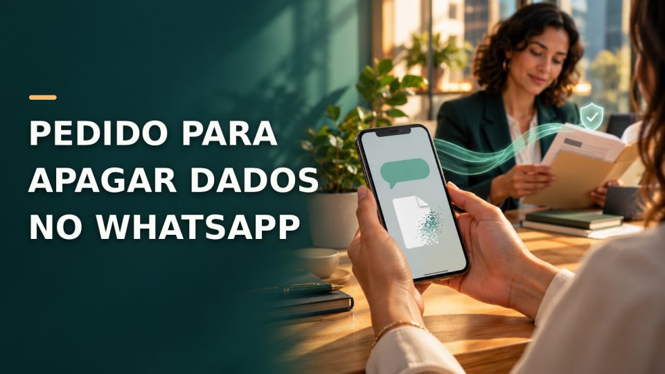 Pedido para apagar dados recebido por conversa no WhatsApp e analisado por uma integrante da equipe