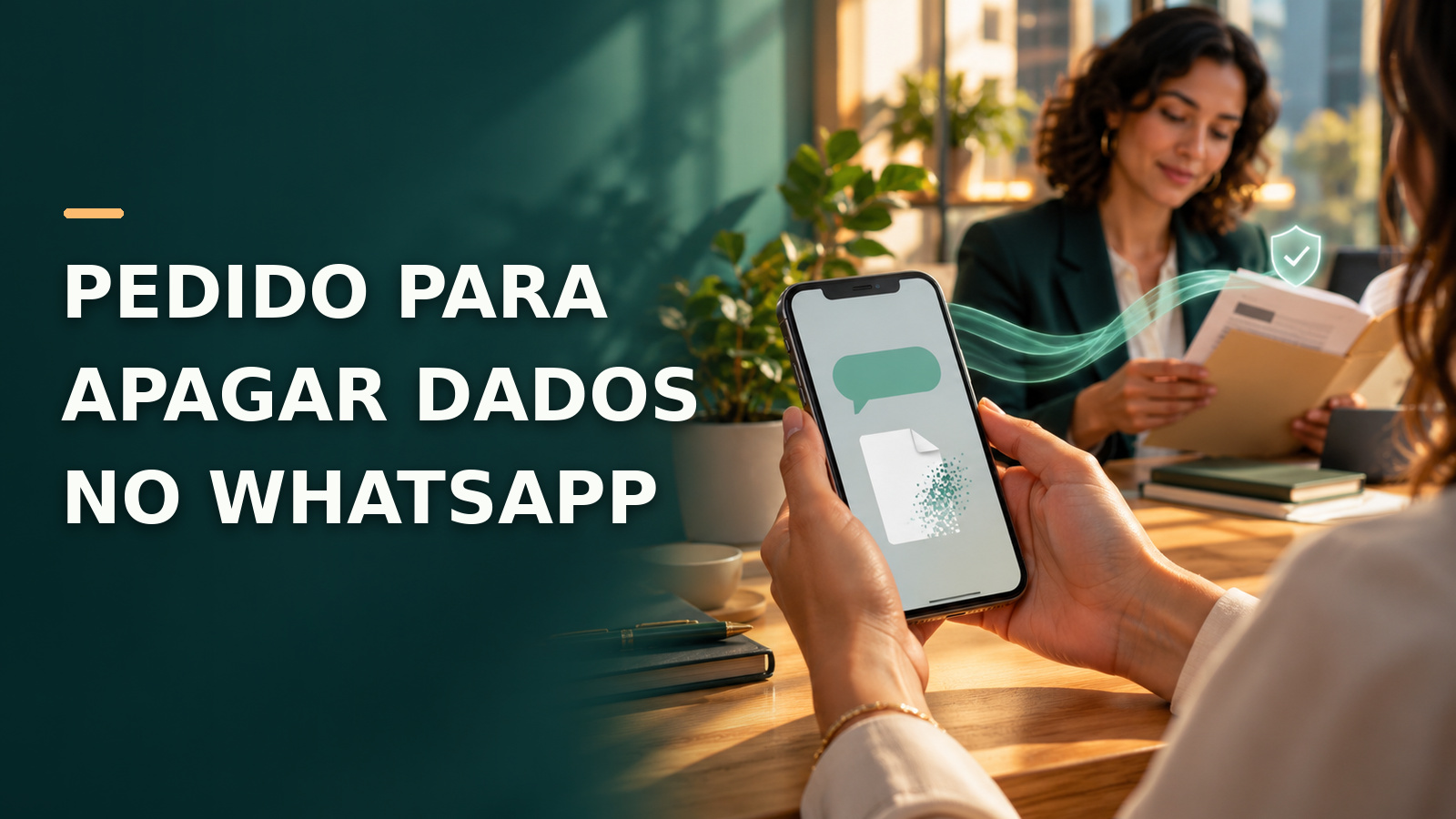 Pedido para apagar dados recebido por conversa no WhatsApp e analisado por uma integrante da equipe